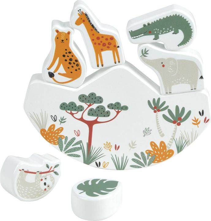 Natura Punto Jouet éducatif Zoo en bois, 7 pièces, 15 x 2 x 14 cm