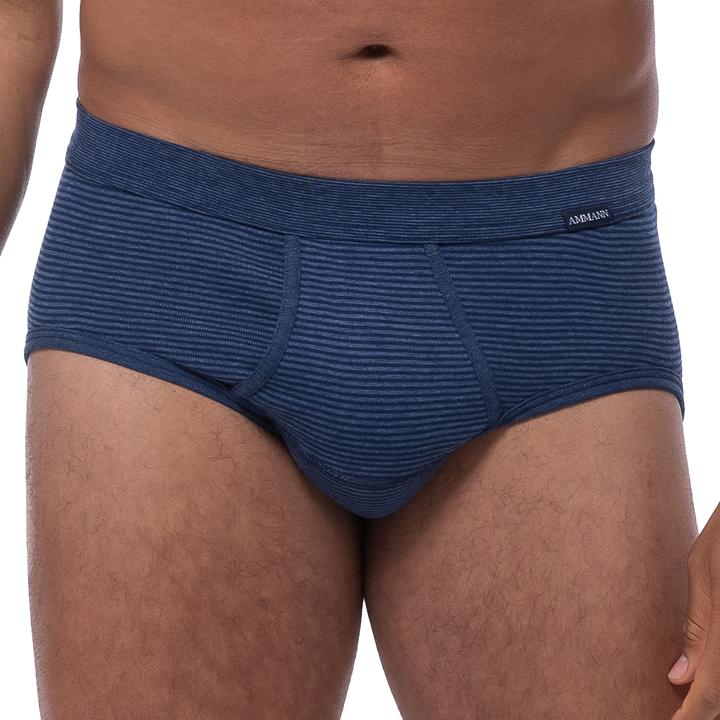 Produktbild Ammann 3er Pack Jeans Feinripp Slip / Unterhose mit Eingriff (M, 3er Pack)