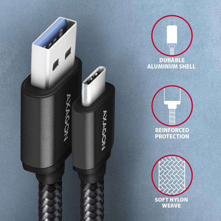 Actual product image Axagon USB A — USB C (2 m, USB 3.2 Gen 1)