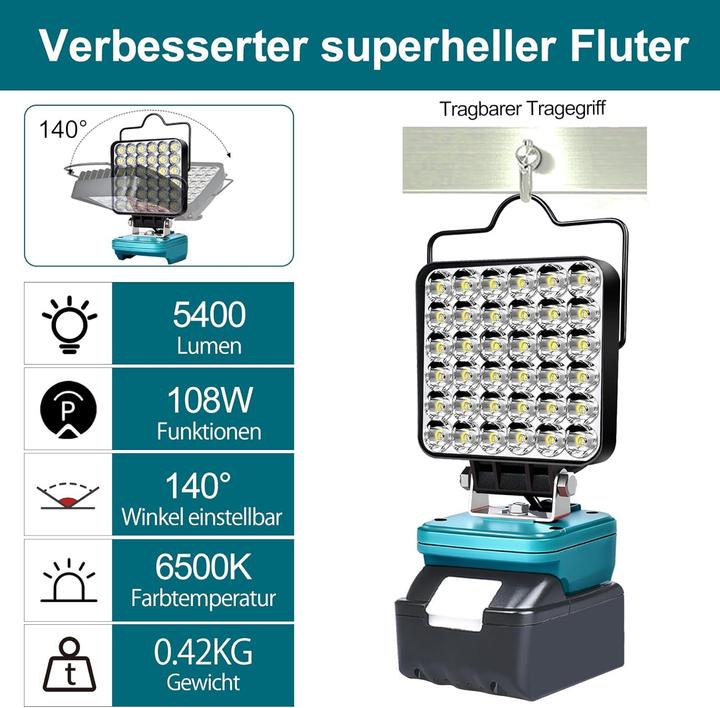 Image du produit Gzyz Akku-LED-Arbeitsleuchte (5400 lm)