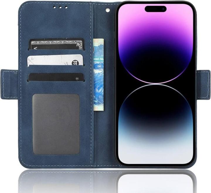 Image du produit Cover-Discount iPhone 15 Pro Max - étui avec de nombreuses poches pour cartes bleu (Apple iPhone 15 Pro Max)