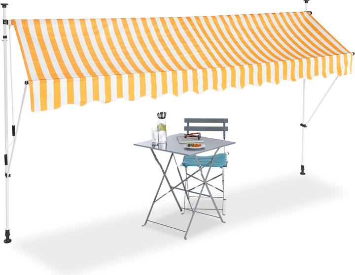 Actual product image Relaxdays Telescopic Canopy Yellow/White (3.50 m)