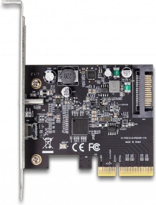 Image du produit Delock Carte PCI Express x4 vers 1 x SuperSpeed USB 20 Gbps (USB 3.2 Gen 2x2) USB Type-C™ + 1 x USB
