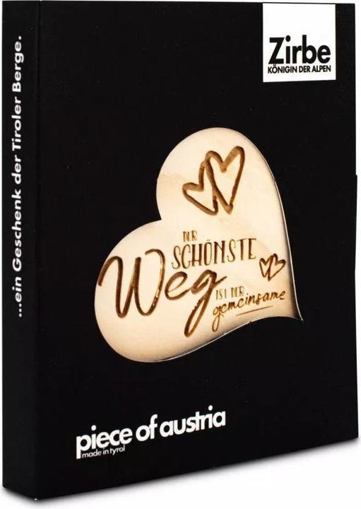 Produktbild ZNatur Zirben Holz Herz Geschenk Deko mit Gravur Der schönste Weg No.55