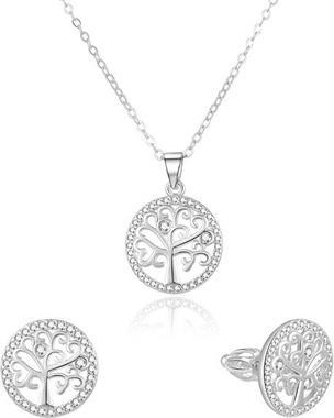 Beneto Silver set of jewelry tree of life AGSET213R (necklace. earrings)