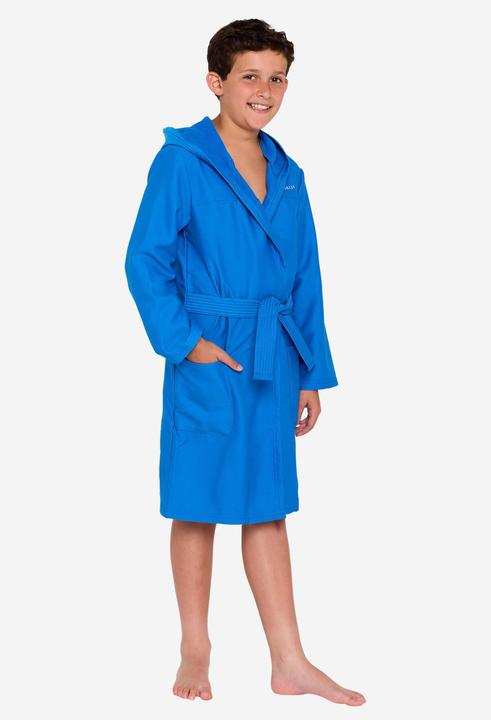 Actual product image Nabaiji Kids' microfibre compact hooded bathrobe in light blue (122)