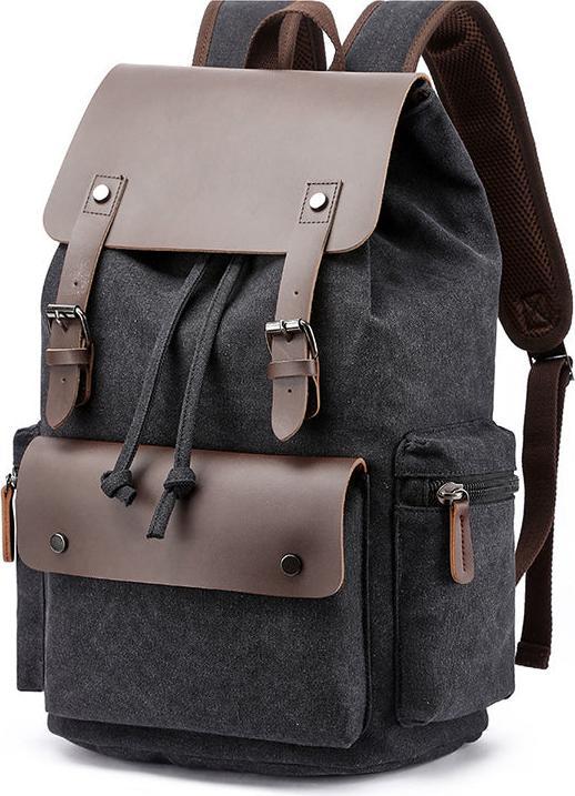 Actual product image Only-Bags.Store Trendy Retro Canvas Computer Bag Backpack, Student School Bag, Retro Casual Backpack, Strong