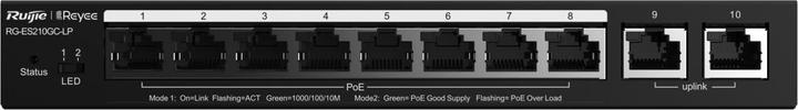 Actual product image Ruijie NET SWITCH 10PORT 1000M POE+ (10 Ports)