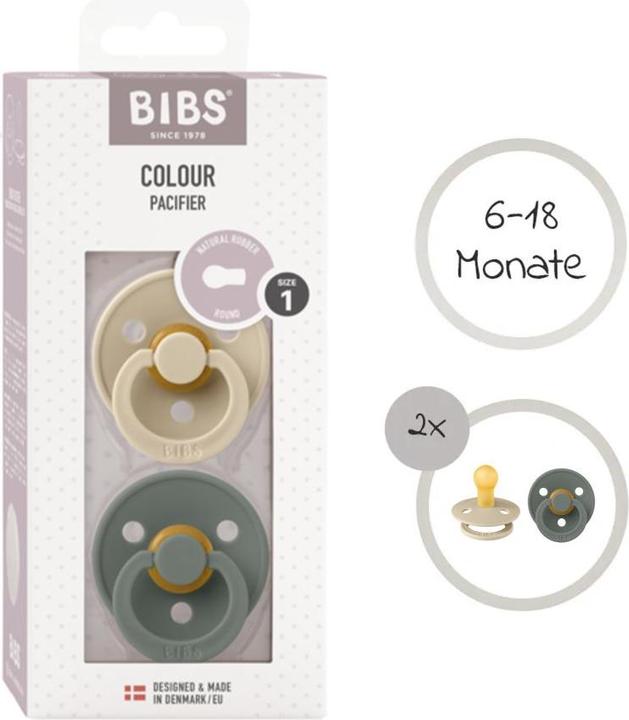 Actual product image Bibs Schnuller Schnuller - Colour 2er Pack - Vanilla / Pine (2 x, from 6 m.)