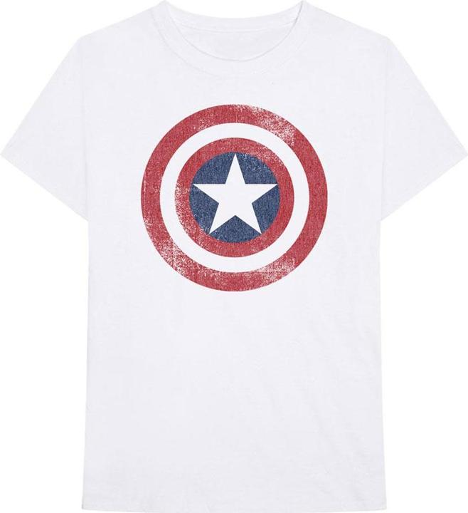 Immagine prodotto Captain America T-shirt unisexe adulte en coton avec bouclier en relief (XL)