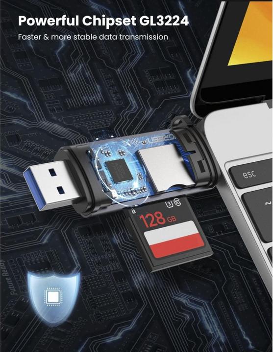 Image du produit Ugreen USB-C et USB-A - TF SD 3.0 (USB, USB-C)
