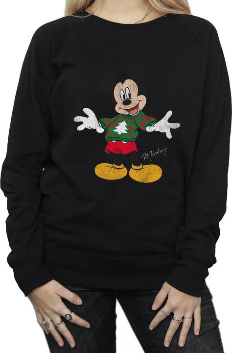 Actual product image Disney Womens/Ladies Mickey Mouse Christmas Jumper Sweatshirt (XL)