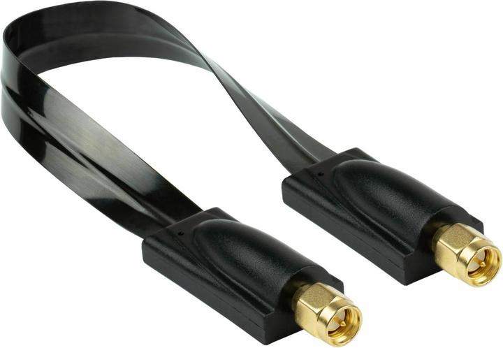 Actual product image Kabelmeister Coaxial HF window feed-through, SMA plug to SMA plug, black, 0.2m (Window bushing)