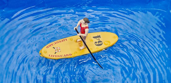 Actual product image Bruder bworld Life Guard with Stand Up Paddle