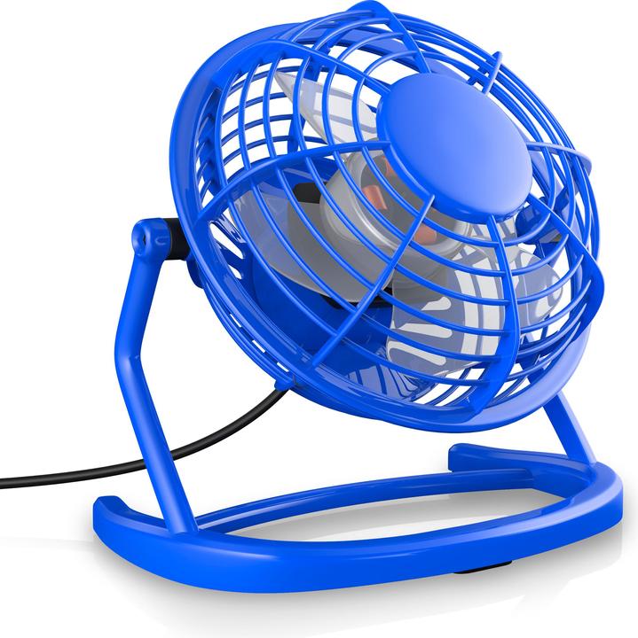 Actual product image CSL Mini USB fan, tiltable table fan, on/off switch, ideal for the desk, blue