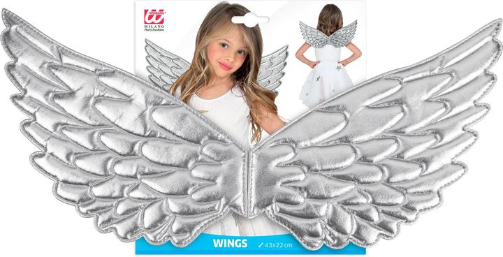 Actual product image Widmann Silver plastic angel wings for children 43x22cm