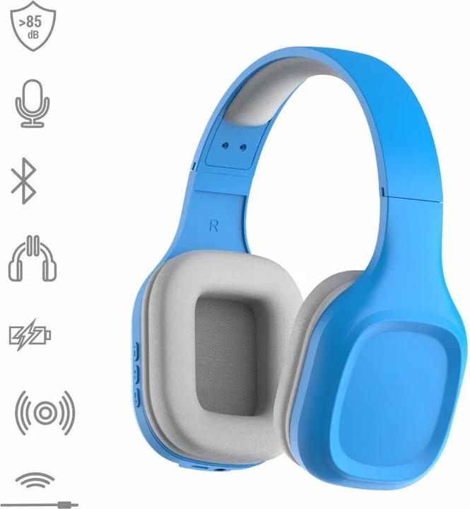 Actual product image Manta Wireless Headband for Kids HDP802BL blue (No noise cancelling, 8 h, Cable)