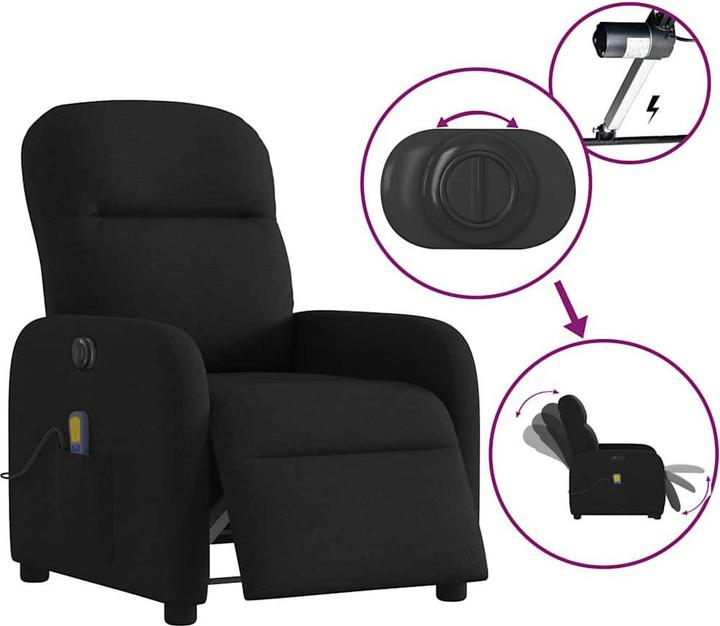 Produktbild VidaXL Massagesessel Elektrisch Schwarz Stoff
