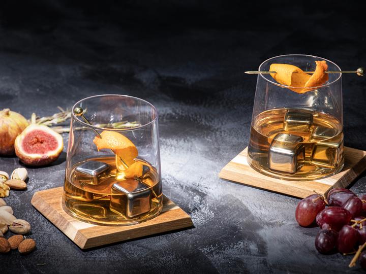 Produktbild Ladelle HARVEY Whiskeyglas & Untersetzer-Set 2-er Pack (1 x, Whiskygläser)