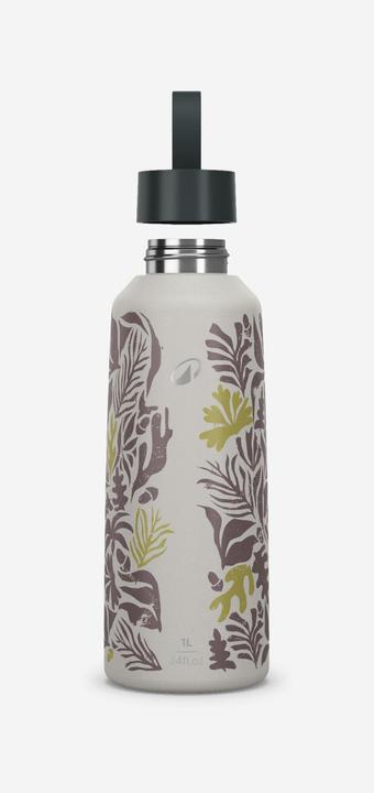 Actual product image Quechua Trinkflasche 1 l Edelstahl Schraubverschluss Wandern - 100 geblümt (1 l)