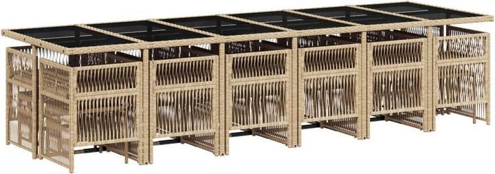 Actual product image VidaXL Garden furniture dining set garden set seating group 17 pcs. beige poly rattan (330 cm)