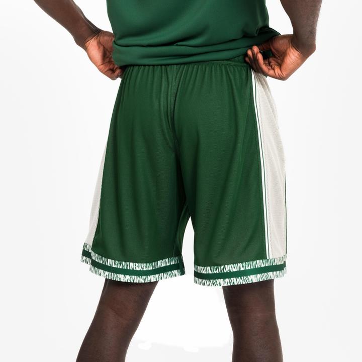 Image du produit Kipsta Short de Basketball reversible Adulte - SHR-500 Beige Vert (3XL)
