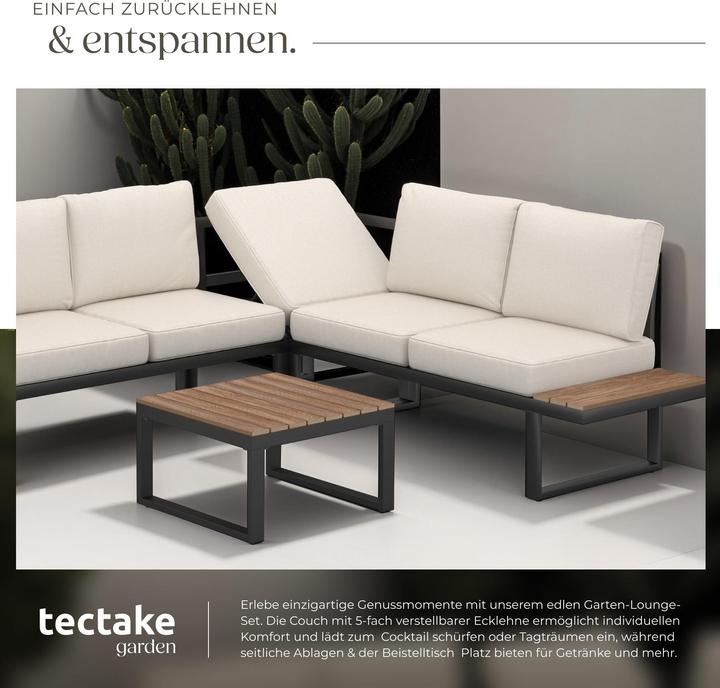 Actual product image tectake Garten-Lounge-Set Eliar, 4-teilig, mit Aluminiumgestell