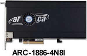 Actual product image Areca Raid Controller ARC-1886-4N8I 4x M.2 and 8-Port Tri Mode 1x SFF 8654 PCIe 4.0 x8 FH