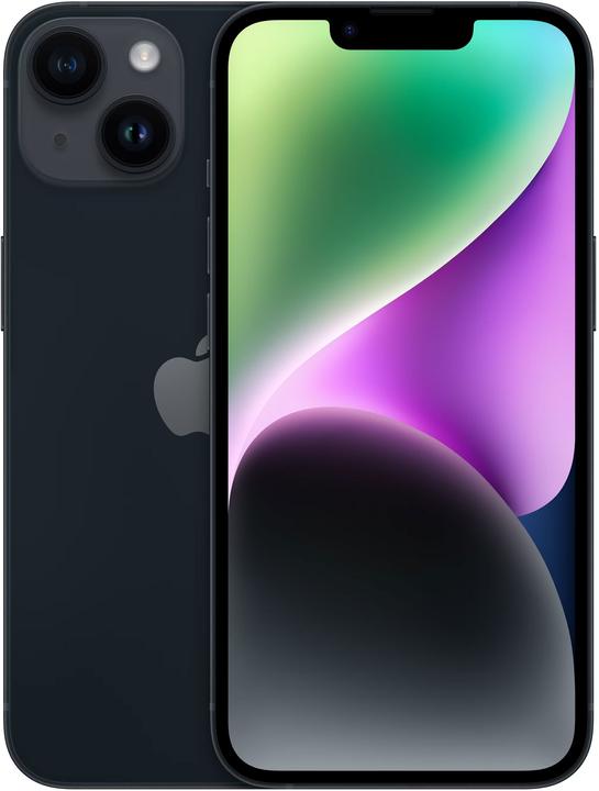 Produktbild Apple iPhone 14 (256 GB, Midnight, 6.10", SIM + eSIM, 12 Mpx, 5G)