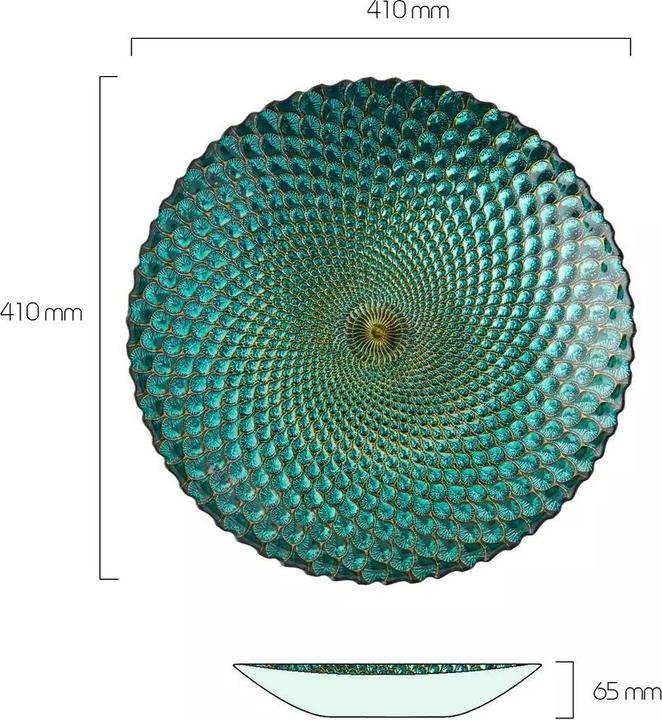Actual product image The DRH Collection Bowl Peacock 41 cm glass