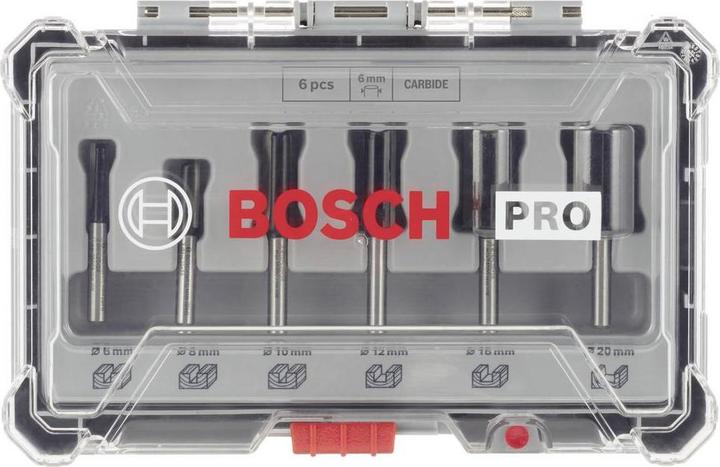 Produktbild Bosch Professional Zubehör 6-teiliges Nutfräser-Set, 6-mm-Schaft für Handfräsen