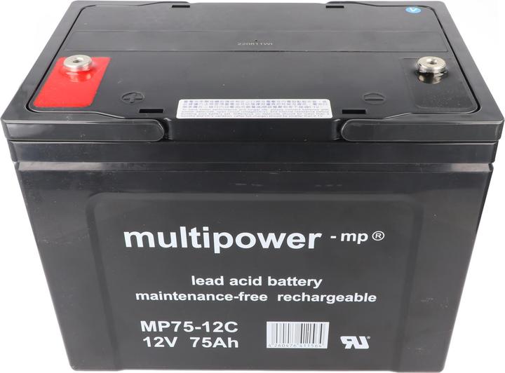 Actual product image Multipower 2 Stück PB Blei Akku passend für Seniorenmobil Elektromobil AS E 450 F, 12V 75Ah Blei AGM E450F (12 V, 75 Ah)