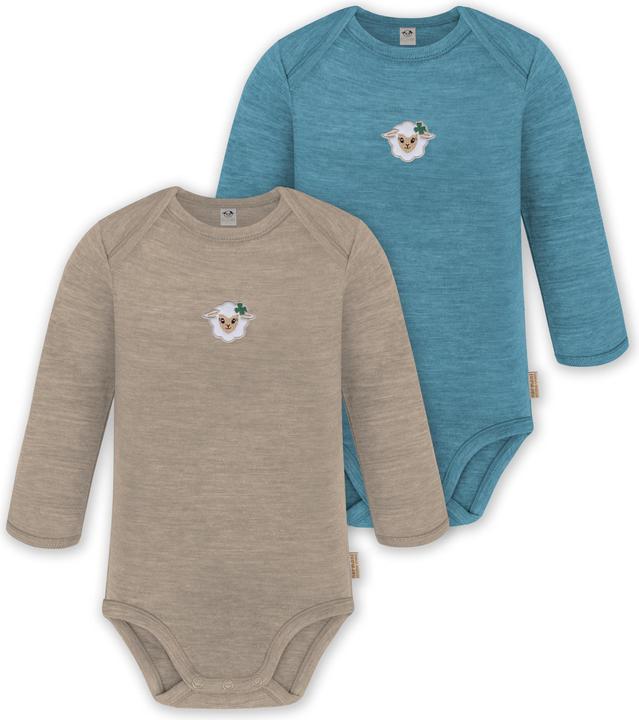 Normani 2er Pack Baby Merino Body Langarm „Auckland" - 9373