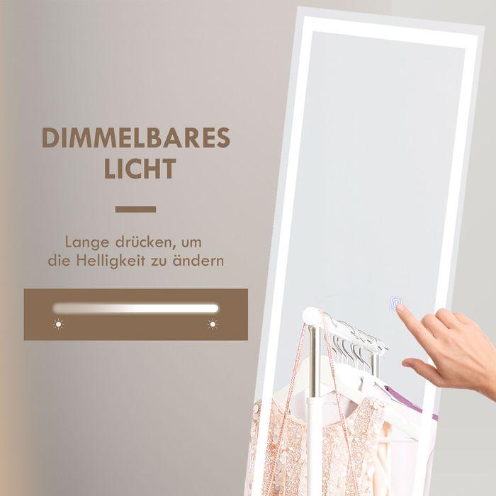 Image du produit Swisshandel24 Miroir intégral, 40 x 150 cm miroir sur pied, miroir mural avec éclairage LED, miroir éclairé avec (40 x 150 cm)