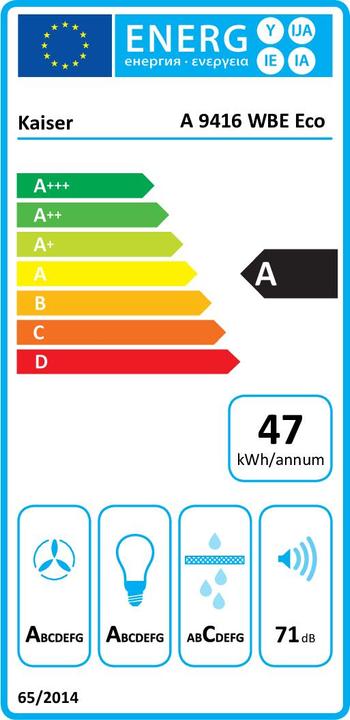 Label énergétique Kaiser A 9416 WBE Eco (Hotte murale)