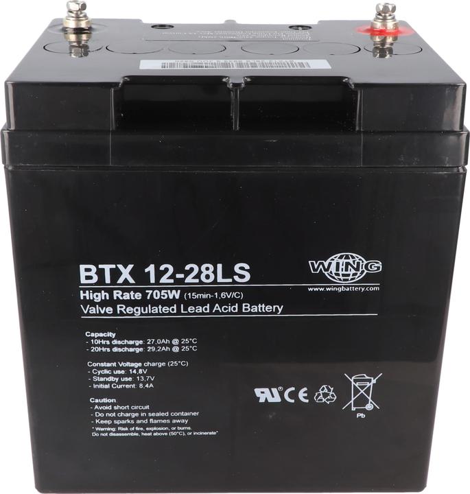 Produktbild AccuCell Wing BTX12-28LS 12V 28Ah high rate hochstromfähig Bleiakku AGM Blei Gel Akku (12 V, 28 Ah)