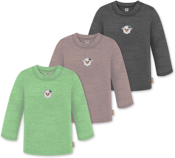 Actual product image Normani 3-pack baby merino longsleeve "Taupo" - 9475 (80)