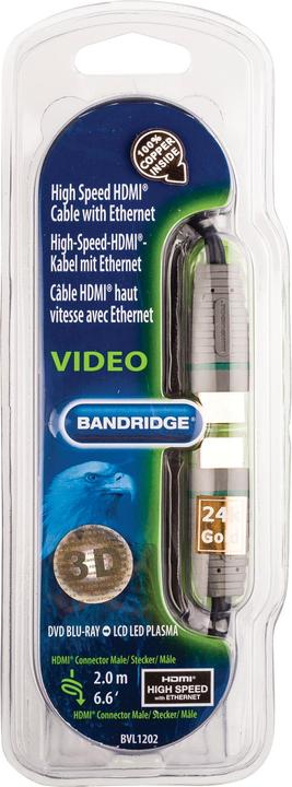 Produktbild Bandridge BLUE HDMI High-Speed m. Ethernet Kabel (2 m, HDMI)