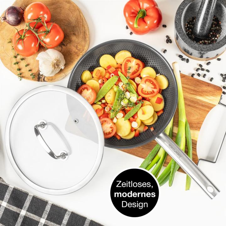 Image du produit Moritz & Moritz Couvercle de poêle universel en acier inoxydable 30cm - Couvercle pour poêle comme complément idéal (Verre)