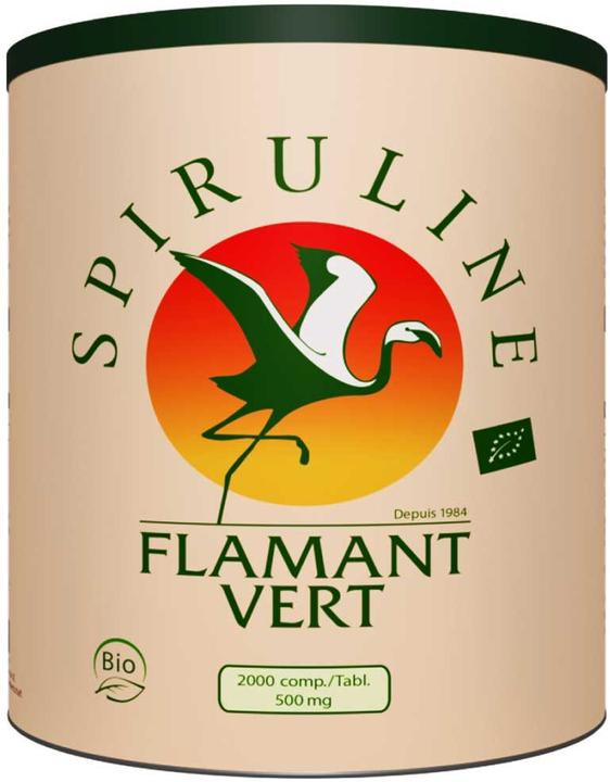 Actual product image Spirulina Flamant Vert Organic Tablets 500mg (2000 Piece, Pills, 90 g)