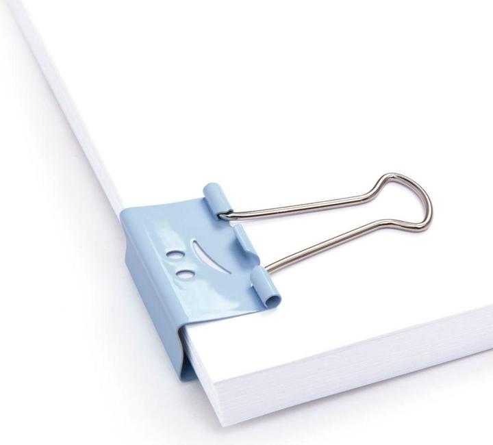 Image du produit Rapesco 1350 19mm Clips de fixation Emoji Foldback (bleu clair) - 20 clips (20 x)