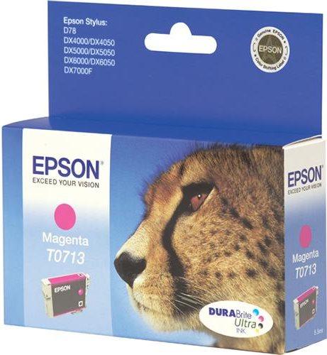 Image du produit Epson T0713 Encre Guépard, résistante aux taches et à l'eau (Singlepack) magenta (M)