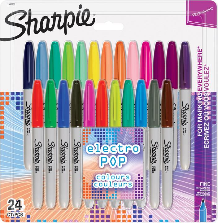 Sharpie Marker Fein Rundspitze F (Mehrfarbig, Grau, 1 mm, 24 x)