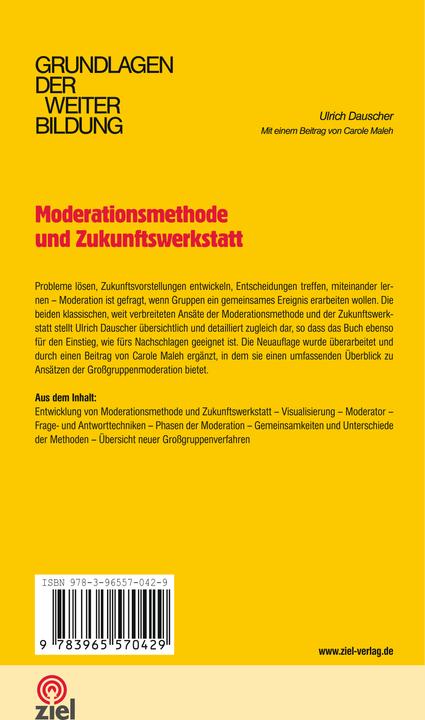 Produktbild Ziel Moderationsmethode und Zukunftswerkstatt (Deutsch, Michael Jagenlauf, Ulrich Dauscher, 2019)