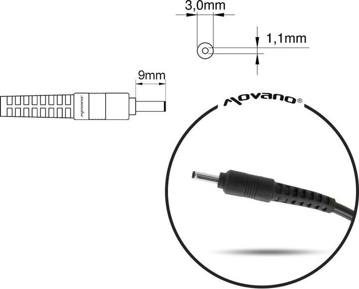 Produktbild Mitsu notebook charger 19v 3.16a 3.0x1.1 - samsung (60 W)