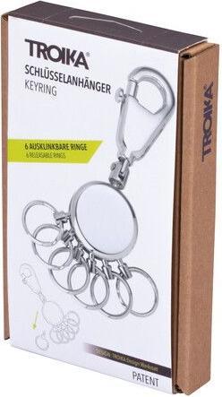 Produktbild Troika PATENT Schlüsselhalter rund inkl. 6 ausklinkbare Ringe, glänzend grau