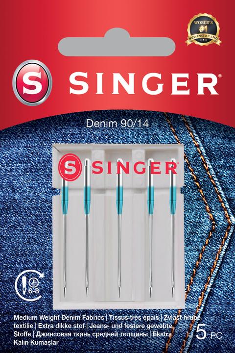 Singer DENIM Nähmaschinennadel, 90/14, 5er Pack
