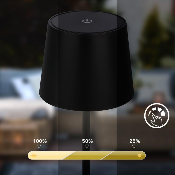 Actual product image Briloner Battery LED table lamp, black, 1xLED module/2.6W (150 lm)