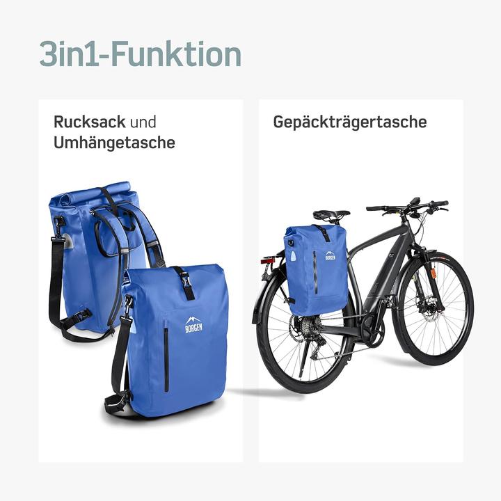 Immagine prodotto Borgen Borsa da bici 3in1 (25 l, Borsa portapacchi)