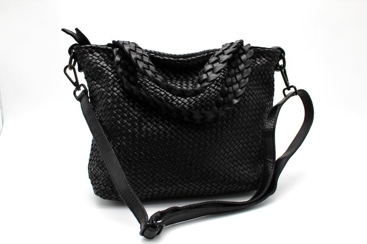 Actual product image Only-Bags.Store Woven leather bag, soft leather shoulder bag, leather handbag, bag made of